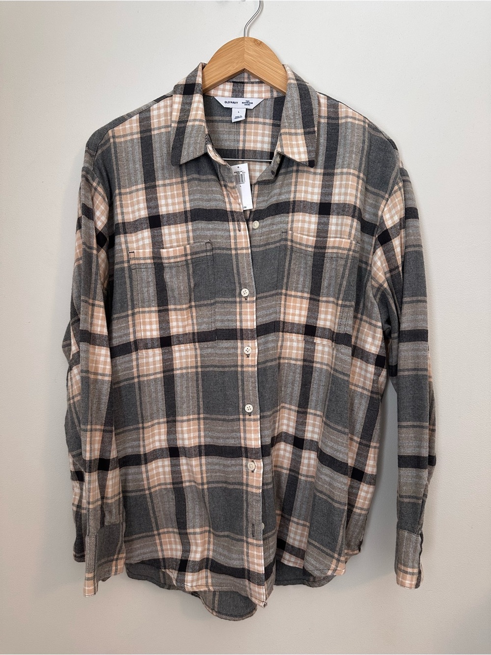 Old Navy Women’s Casual Plaid The Boyfriend Shirt NWT Size Large